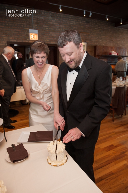 Cake cutting, West Town Bakery & Diner