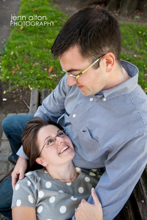 Couple engagement portrait, Boston Public Garden