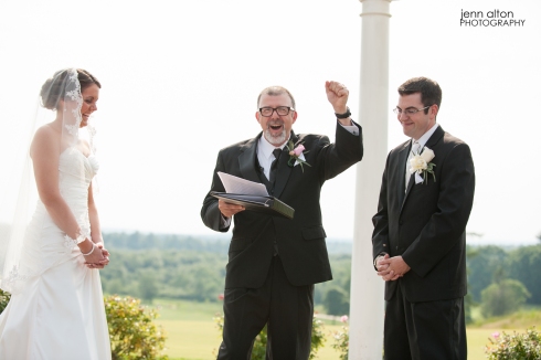 Bride and groom and Officiant, Wedding Ceremony