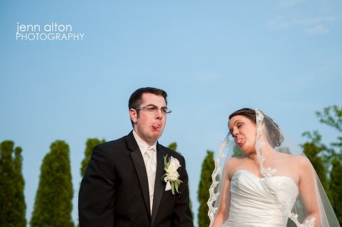 Non-serious, Bride and Groom portrait