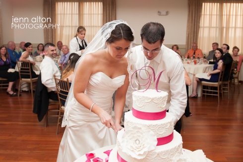 Cake cutting, bride and groom, Merrimack Valley