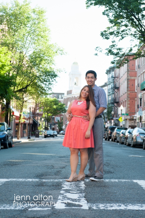 Engagement couple, North End, Boston