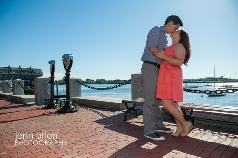 Engagement couple, Waterfront, Echo Park, Boston