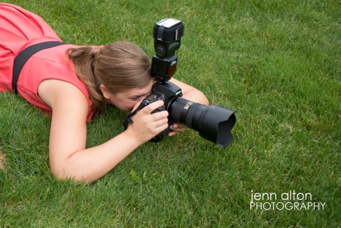 Photographer on the ground for photos