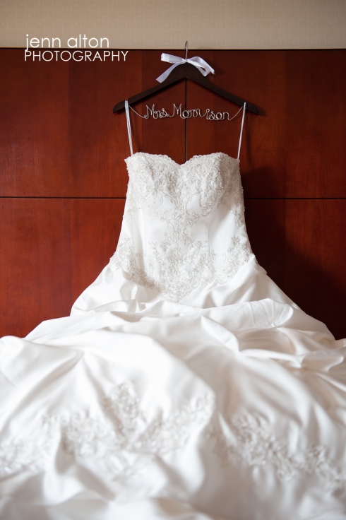 Wedding Dress and custom hanger