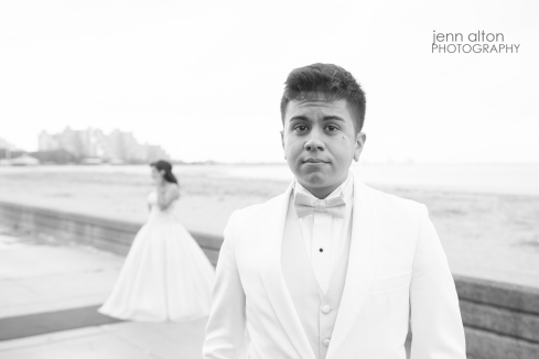 Chambelan and Quinceanera pose, Revere Beach