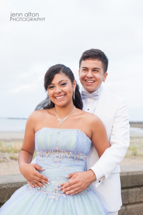 Chambelan and Quinceanera pose, Revere Beach