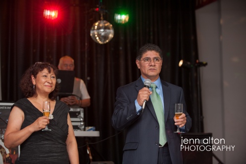 Father toasting Quinceanera and thanking guests