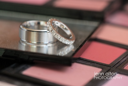 Wedding Bands macro shot on makeup palet