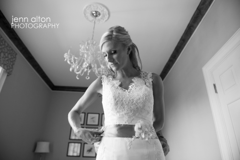 Bride final touches on Dress, Henderson House